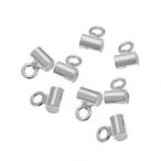 Connecting element with threading tube, silver Connecting element with threading tube, AG 925 silver