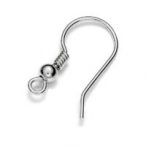 Open earring with ball and spring, silver Open earring with ball and spring, AG 925 silver