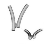 Two bent tubes, silver Two bent tubes, AG 925 silver